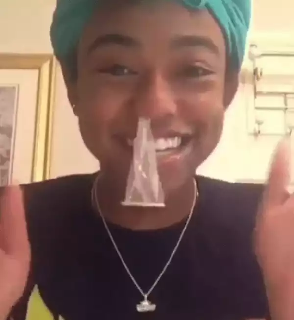 Very pretty girl swallows condom viaher nose, gets it out through her mouth (WATCH)